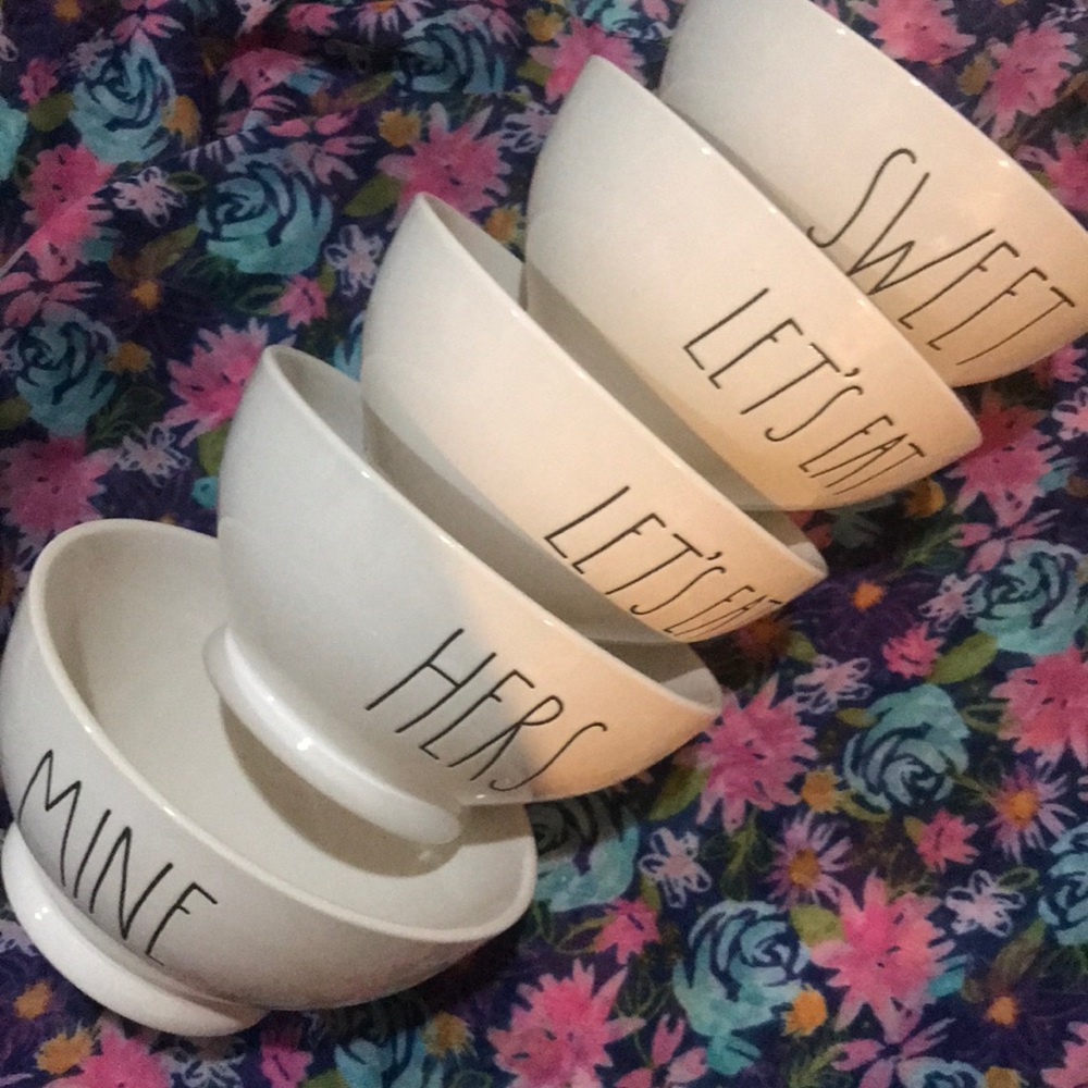 Rae dunn hers , mine , two lets eat & sweet